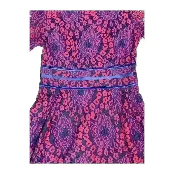 Miusol Magenta & Blue Fit and Flare Lace Dress Small - Picture 8 of 9